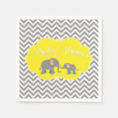 Serviette En Papier Eléphant moderne Chevron Baby shower gris jaune (Devant)