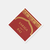 Serviette En Papier Eléphant Or & Lotus Flower Mundap Arch Mariage (Coin)