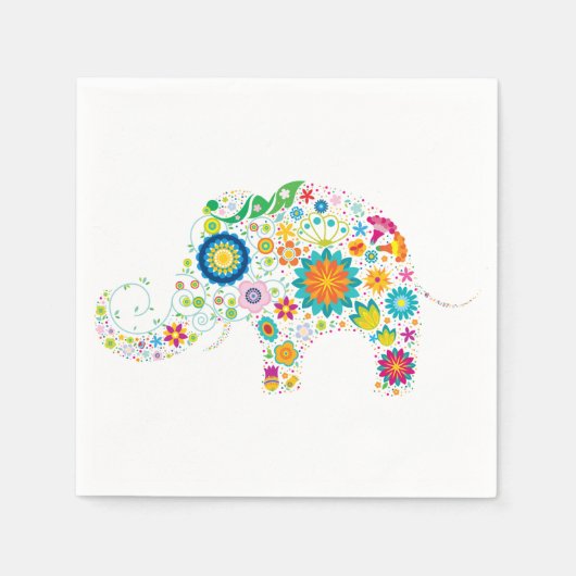 Serviette En Papier Eléphant orné (Devant)