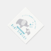Serviette En Papier Eléphant Petit Arachide | BABY SHOWER | Bleu (Coin)