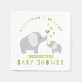 Serviette En Papier Eléphant Petit Arachide | BABY SHOWER | Vert (Devant)