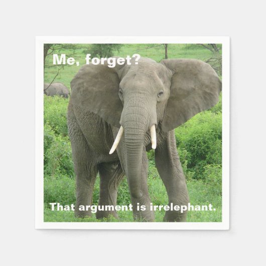 Serviette En Papier Eléphant Près De Ndutu (Devant)