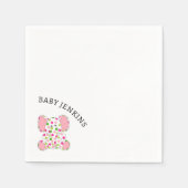 Serviette En Papier Eléphant rose bébé (Devant)