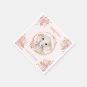 Serviette En Papier Eléphant Rose Rose Floral 1er Anniversaire Napkins (Coin)
