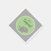 Serviette En Papier Eléphant vert mignon Baby shower neutre genre (Coin)