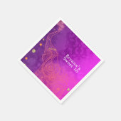 Serviette En Papier Elephant violet rose orange & Gold Party personnal (Coin)