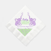 Serviette En Papier Eléphant violet vert nom baby shower serviettes (Coin)