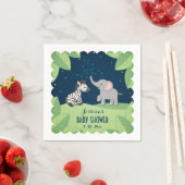 Serviette En Papier Eléphant & Zebra Safari Baby shower serviettes (En situation)