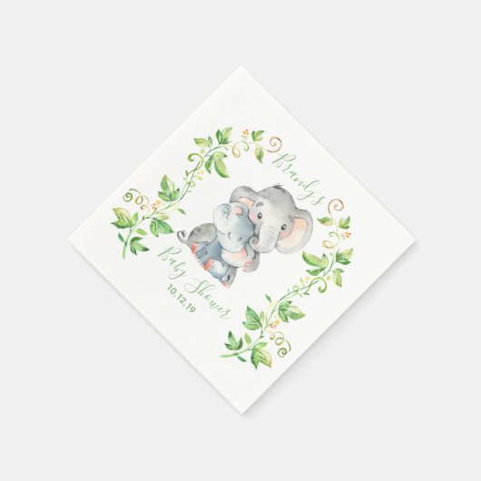 Serviette En Papier Elephant Zoo Jungle Animaux Baby shower (Coin)