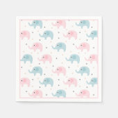 Serviette En Papier Eléphants roses fille Baby shower mignonne (Devant)
