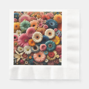 Serviette En Papier Élevez Votre Espace Fleur Gerbera Daisy Floral Col