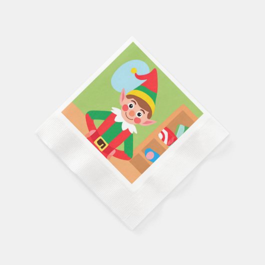 Serviette En Papier Elf de Noël Napkin (Coin)
