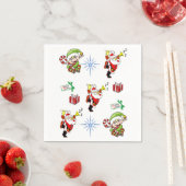 Serviette En Papier elf de Noël santa claus serviettes déjeuner/dîner (En situation)