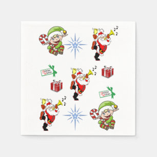 Serviette En Papier elf de Noël santa claus serviettes déjeuner/dîner