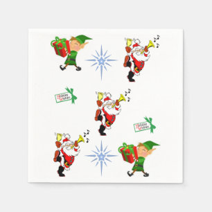 Serviette En Papier elf de Noël santa claus serviettes déjeuner/dîner