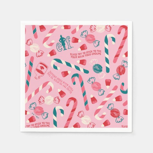 Serviette En Papier Elf Holiday Candy Motif (Devant)