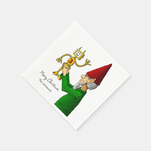 Serviette En Papier Elf & Robot sur papier (Coin)