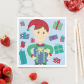 Serviette En Papier Elfe emballer des cadeaux (En situation)