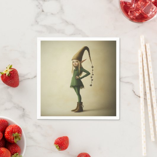 Serviette En Papier Elfe forestier enchanté (En situation)