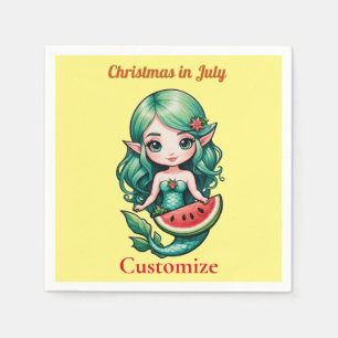 Serviette En Papier Elfée de Noël en Juillet Mermaid Thunder_Cove