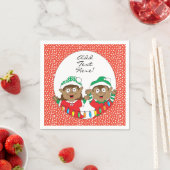 Serviette En Papier Elfes de Noël de couleur (En situation)