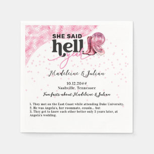 Serviette En Papier Elle A Dit Enfer Ouais Rose Western Booth Casquett