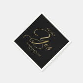 Serviette En Papier Elle A Dit Oui Black Gold (Coin)