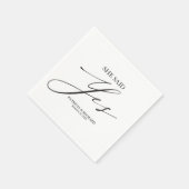 Serviette En Papier Elle a dit oui Chic Script Engagement  (Coin)