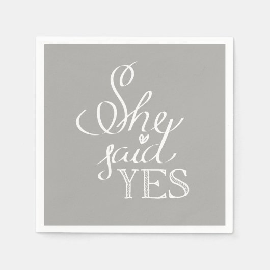 Serviette En Papier Elle A Dit OUI Cocktail serviettes (Devant)