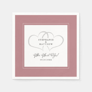 Serviette En Papier Elle a dit oui Élégant mariage fiançailles rose po
