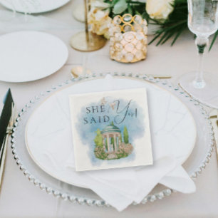 Serviette En Papier Elle A Dit Oui ! Élégante statue de gazebo colombe