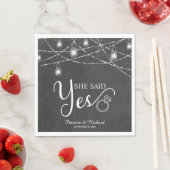 Serviette En Papier Elle a dit oui Fête de fiançailles rustique en cra (En situation)