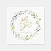 Serviette En Papier Elle A Dit Oui Fête des mariées Eucalyptus Verdoya (Devant)