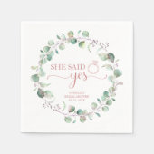 Serviette En Papier Elle A Dit Oui Fête des mariées Eucalyptus Verdoya (Devant)