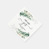 Serviette En Papier Elle A Dit Oui Fiançailles Gold Greenery (Coin)