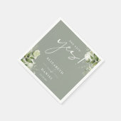 Serviette En Papier Elle A Dit Oui Green Sage Green Engagement Party (Coin)