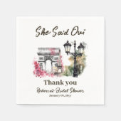 Serviette En Papier Elle A Dit Oui Paris Fête des mariées Brunch Paris (Devant)