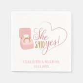 Serviette En Papier Elle A Dit Oui Partie Engagement (Devant)