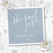 Serviette En Papier Elle A Dit Oui Partie Engagement Dusty Blue