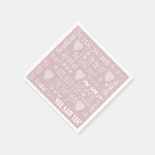 Serviette En Papier Elle A Dit Oui Pink Engagement Party (Coin)
