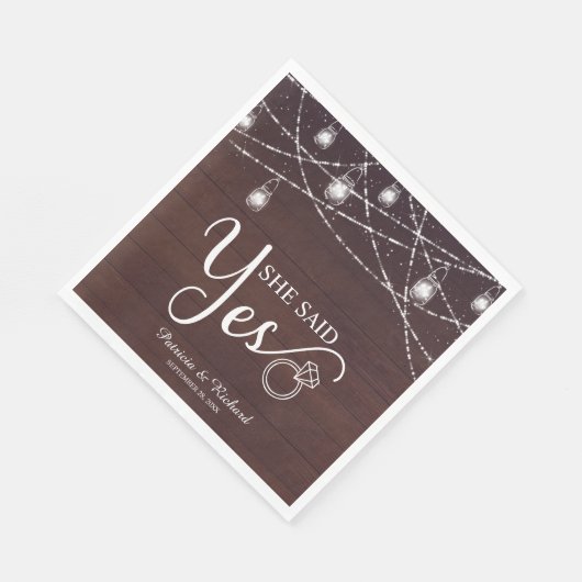 Serviette En Papier Elle A Dit Oui Russe Engagement Party (Coin)