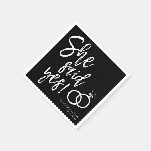 Serviette En Papier Elle A Dit Oui ! | Script de partie d'engagement n (Coin)