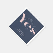 Serviette En Papier Elle a dit oui typographie moderne douche de marié (Coin)