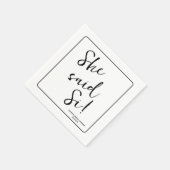 Serviette En Papier Elle A Dit Si ! Paris, Italie Fête des mariées à t (Coin)