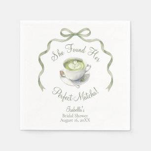 Serviette En Papier Elle a Trouvé Sa Baby Shower de Mariage au Matcha