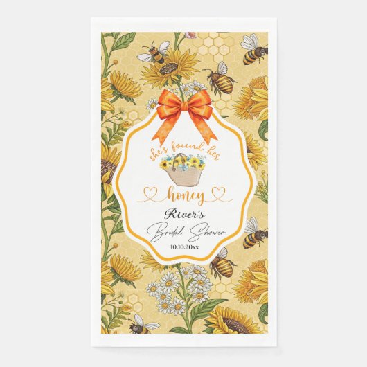 Serviette En Papier Elle a trouvé sa Baby Shower Honey  (Devant)