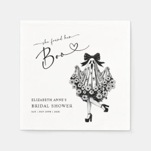 Serviette En Papier Elle a trouvé sa Boo Ghost Floral  Fête de Mariage