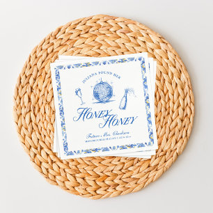 Serviette En Papier Elle a Trouvé Sa Copine de Fille Blue Grèce Enterr