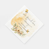 Serviette En Papier Elle a trouvé sa douche de mariée abeille florale  (Coin)