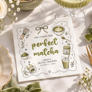 Serviette En Papier Elle a trouvé sa fête de douche de mariage matcha 